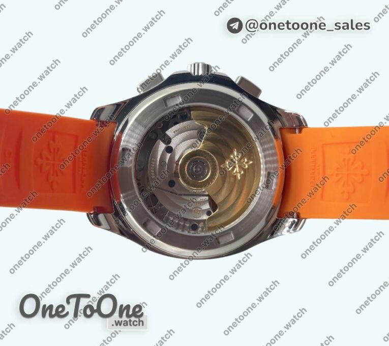 Реплика часов Patek Philippe Aquanaut Chronograph 5968A Top-tier Копия один в один Brown Dial on Orange Rubber Strap 3KF