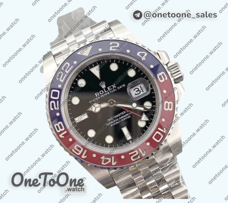 Реплика часов Rolex T Master II 126710 BLRO Blue/Red Bezel 904L Stainless steel Top-tier Копия один в один Jubilee Bracelet DD3285 CHS