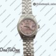 Реплика часов Rolex Datejust 28mm 279166 Top-tier Копия один в один White Pink Dial Crystals Markers on Stainless steel Jubilee Bracelet WF