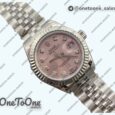 Реплика часов Rolex Datejust 28mm 279166 Top-tier Копия один в один White Pink Dial Crystals Markers on Stainless steel Jubilee Bracelet WF