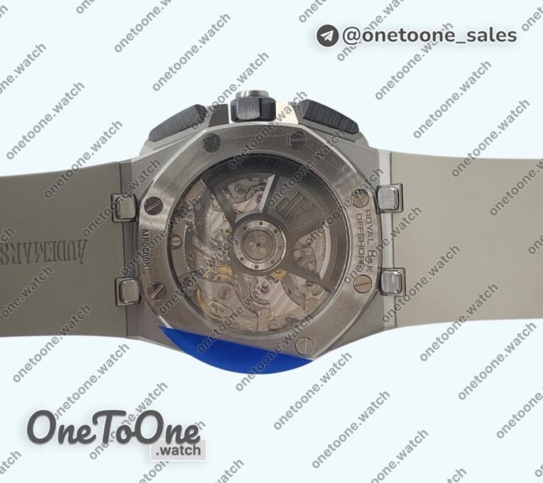 Реплика часов Audemars Piguet ROO 43mm 26420 Ceramic Bezel Stainless steel Top-tier Копия один в один Light Brown Dial On Gray Rubber Strap