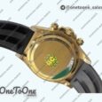 Реплика часов Rolex Daytona 126518 Увеличенный вес Top-tier Копия один в один Black Dial Gold Subdial Sticks Markers on Oysterflex Strap