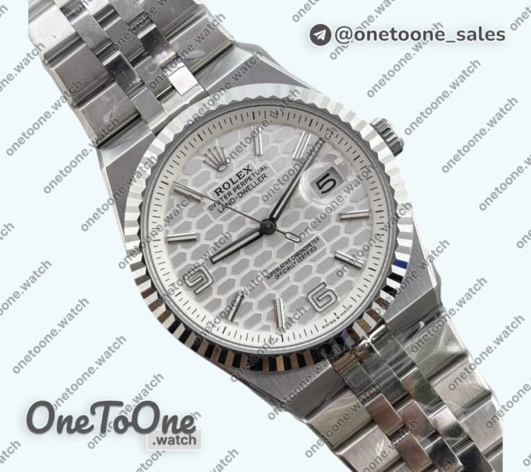 Реплика часов Rolex Land Dweller 127334 904L Stainless steel White Dial On Stainless steel Bracelet E