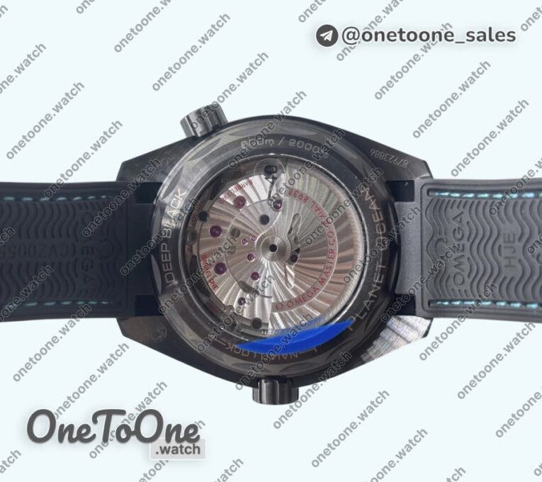 Реплика часов Omega Planet Ocean 45.5mm T Worldtimer Real Ceramic Top-tier Копия один в один Black/blue Dial On Black Rubber Strap 8938