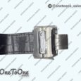 Реплика часов Cartier Santos 100 Chronograph Stainless steel Ultimate Edition On Black Leather Strap