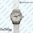 Реплика часов Hublot Classic Fusion 33mm Stainless steel Top-tier Копия один в один White Dial Diamonds Bezel On White Gummy Strap Swiss