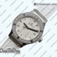 Реплика часов Hublot Classic Fusion 33mm Stainless steel Top-tier Копия один в один White Dial Diamonds Bezel On White Gummy Strap Swiss
