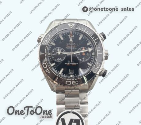 Реплика часов Omega Seamaster 600m Chrono Stainless steel Top-tier Копия один в один Black Dial on Stainless steel Bracelet