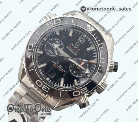 Реплика часов Omega Seamaster 600m Chrono Stainless steel Top-tier Копия один в один Black Dial on Stainless steel Bracelet