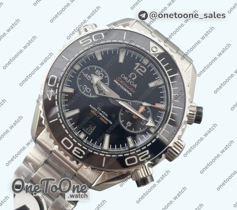 Реплика часов Omega Seamaster 600m Chrono Stainless steel Top-tier Копия один в один Black Dial on Stainless steel Bracelet