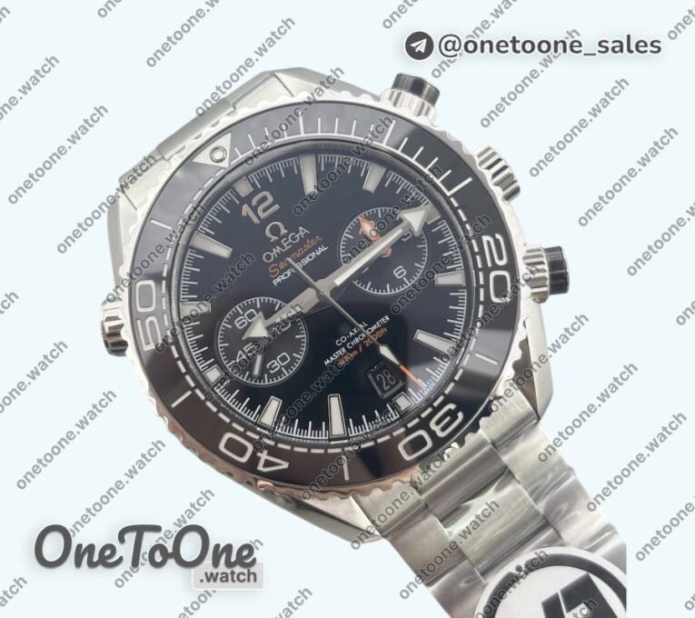 Реплика часов Omega Seamaster 600m Chrono Stainless steel Top-tier Копия один в один Black Dial on Stainless steel Bracelet