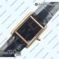 Реплика часов Cartier Tank Must Rose gold Black Dial Leather Strap Swiss Quartz