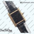 Реплика часов Cartier Tank Must Rose gold Black Dial Leather Strap Swiss Quartz