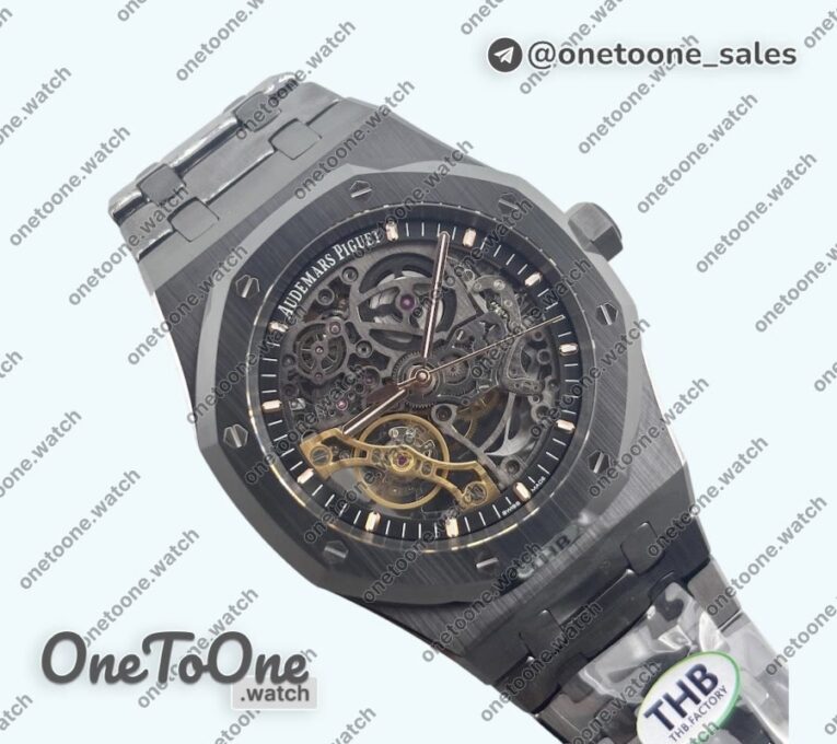 Реплика часов Audemars Piguet Royal Oak 41mm Openworked 15407 Ceramic Top-tier Копия один в один Bracelet