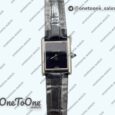 Реплика часов Cartier Tank Must Stainless steel Black Dial Leather Strap Swiss Quartz