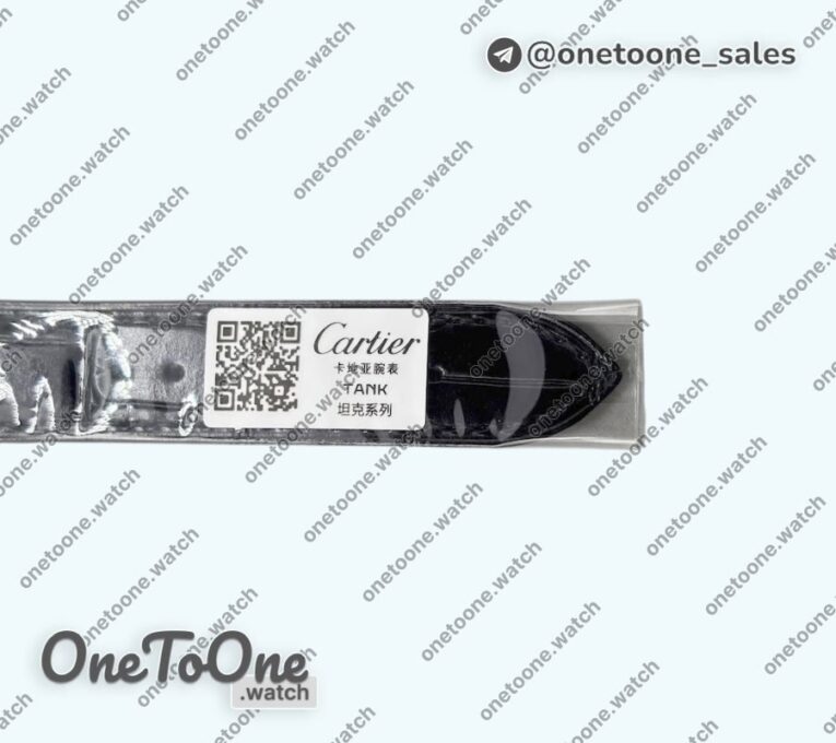 Реплика часов Cartier Tank Must Stainless steel Black Dial Leather Strap Swiss Quartz