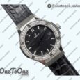 Реплика часов Hublot Classic Fusion 33mm Stainless steel Top-tier Копия один в один Black Dial Diamonds Bezel Gummy Strap Swiss