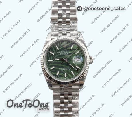 Реплика часов Rolex DateJust 36mm Stainless steel 126234 Top-tier Копия один в один New Green Dial Jubilee Bracelet E