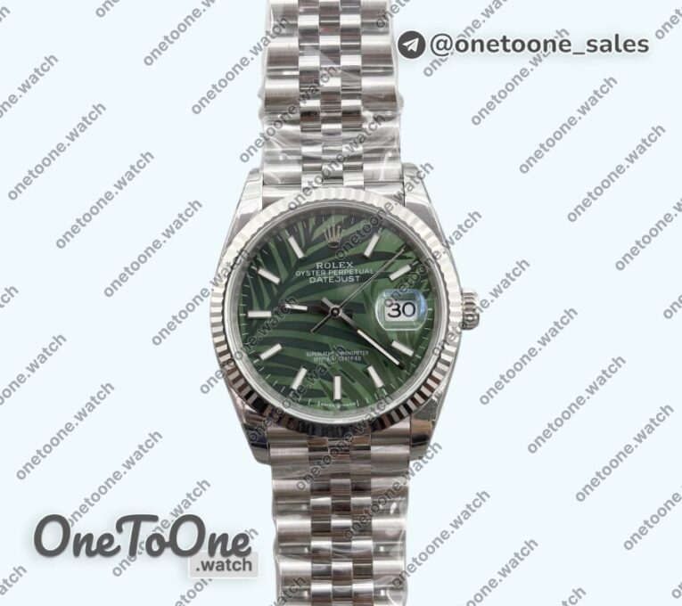 Реплика часов Rolex DateJust 36mm Stainless steel 126234 Top-tier Копия один в один New Green Dial Jubilee Bracelet E