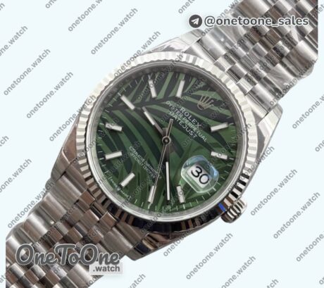 Реплика часов Rolex DateJust 36mm Stainless steel 126234 Top-tier Копия один в один New Green Dial Jubilee Bracelet E