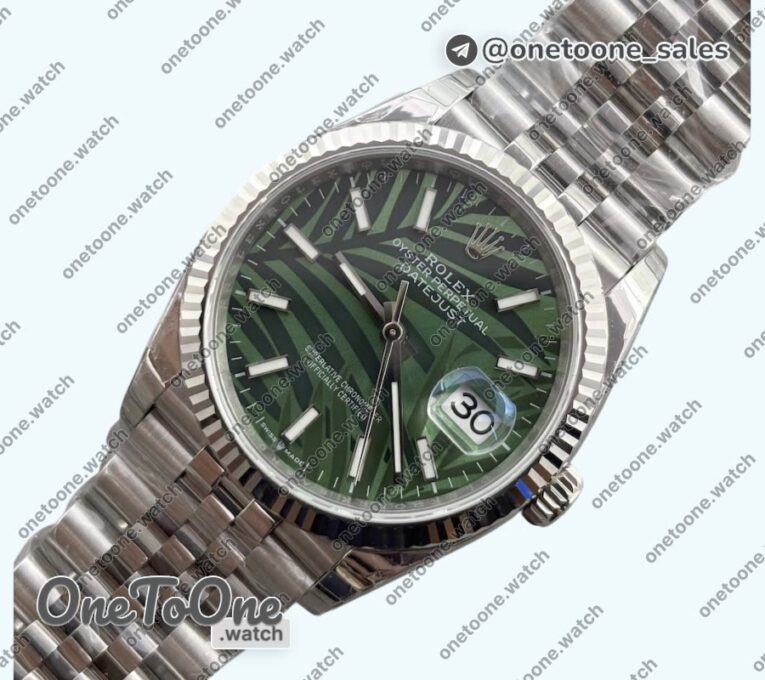 Реплика часов Rolex DateJust 36mm Stainless steel 126234 Top-tier Копия один в один New Green Dial Jubilee Bracelet E