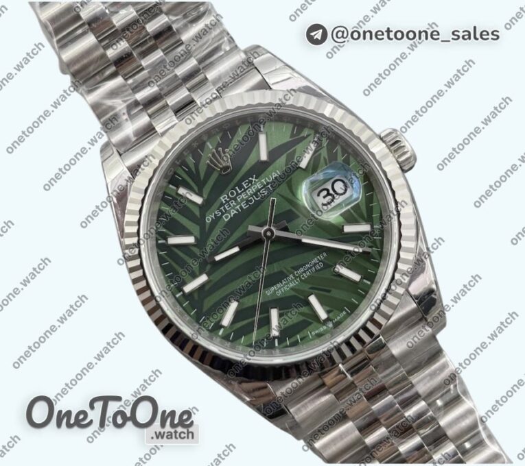 Реплика часов Rolex DateJust 36mm Stainless steel 126234 Top-tier Копия один в один New Green Dial Jubilee Bracelet E