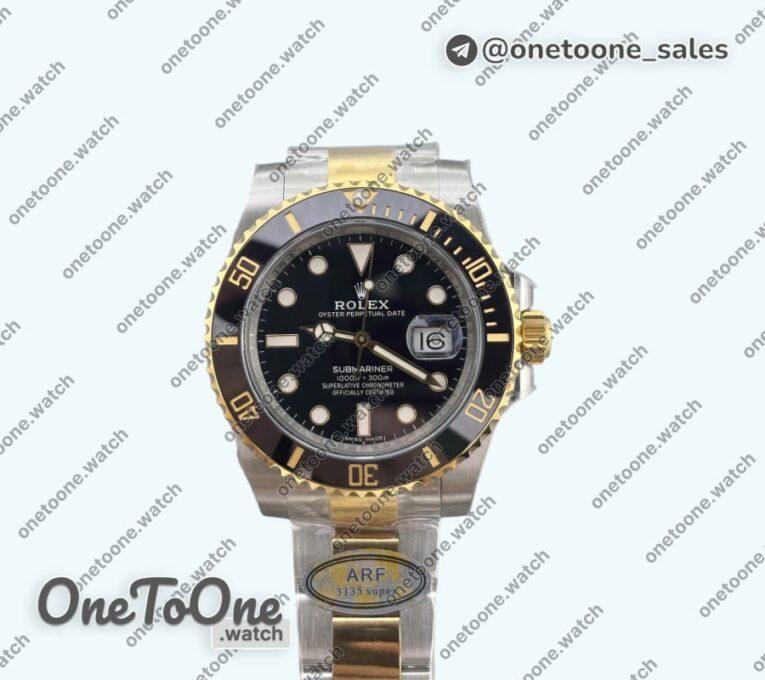 Реплика часов Rolex Submariner 116613LN 904L Yellow gold/Stainless steel Black Dial Bracelet