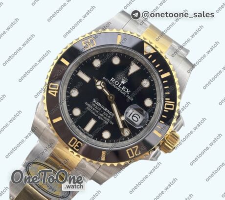 Реплика часов Rolex Submariner 116613LN 904L Yellow gold/Stainless steel Black Dial Bracelet
