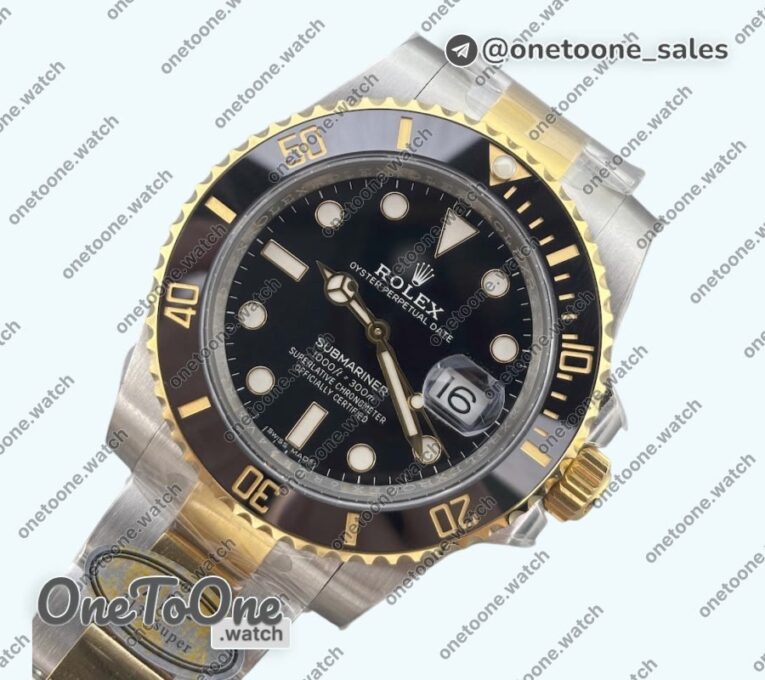 Реплика часов Rolex Submariner 116613LN 904L Yellow gold/Stainless steel Black Dial Bracelet