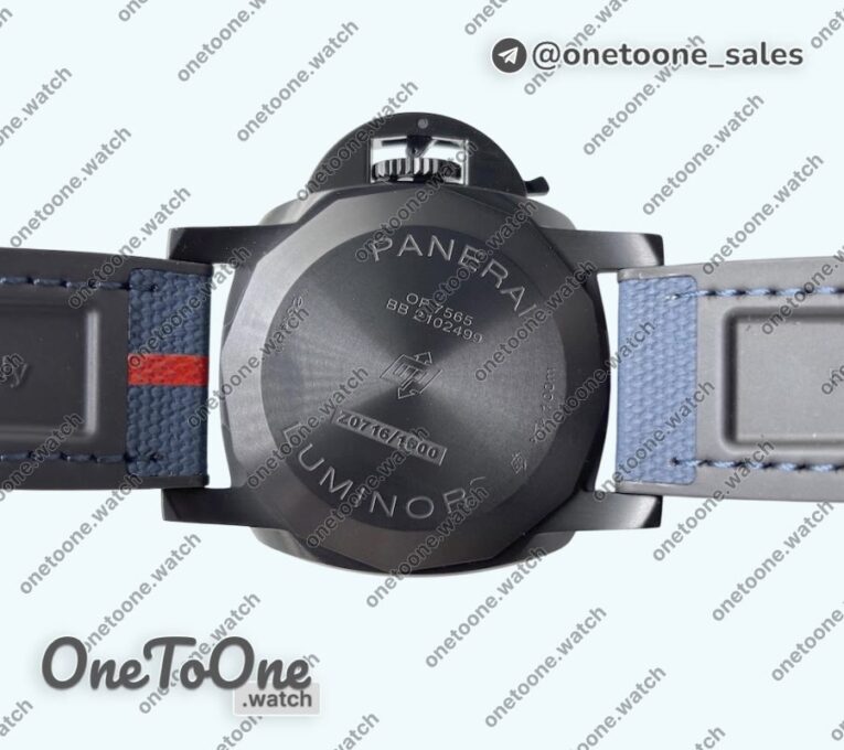 Реплика часов Panerai PAM 1408 Quaranta BiTempo Luna Rossa 40mm DLC Blue Rubber Strap P900