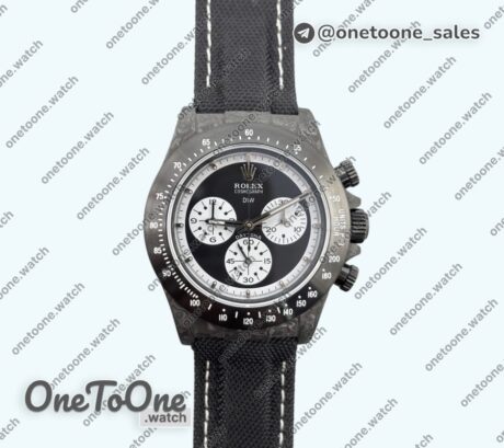 Реплика часов Rolex Daytona DIW Paul Newman Black Carbon Case Black dial Nylon Strap N6F