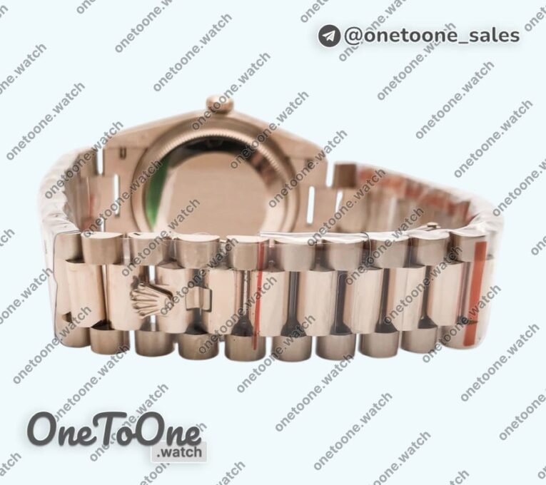 Реплика часов Rolex Daydate 128235 36mm Colour Jigsaw Puzzle Rose gold Top-tier Копия один в один Orange Dial on Rose gold President Bracelet QHF