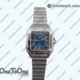 Реплика часов Cartier Santos de Cartier 35mm Stainless steel Top-tier Копия один в один Blue Dial on Stainless steel SmartLinks Bracelet MIYOTA 9015