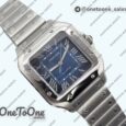 Реплика часов Cartier Santos de Cartier 35mm Stainless steel Top-tier Копия один в один Blue Dial on Stainless steel SmartLinks Bracelet MIYOTA 9015