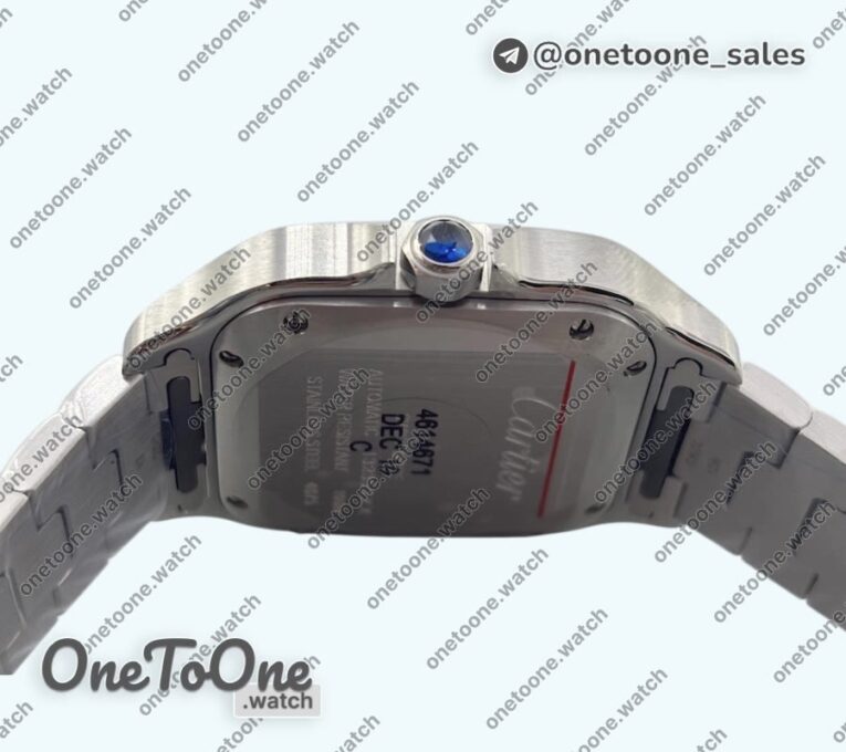 Реплика часов Cartier Santos de Cartier 35mm Stainless steel Top-tier Копия один в один Blue Dial on Stainless steel SmartLinks Bracelet MIYOTA 9015