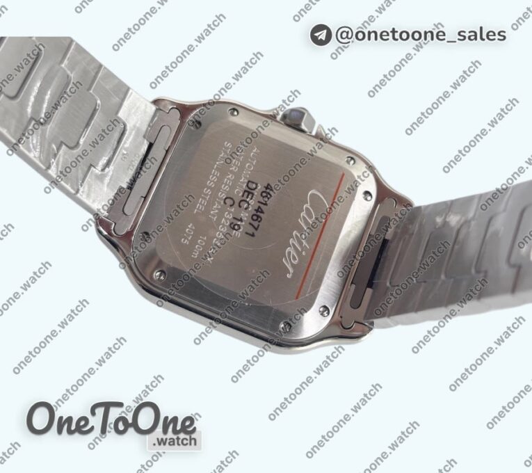 Реплика часов Cartier Santos de Cartier 35mm Stainless steel Top-tier Копия один в один Blue Dial on Stainless steel SmartLinks Bracelet MIYOTA 9015