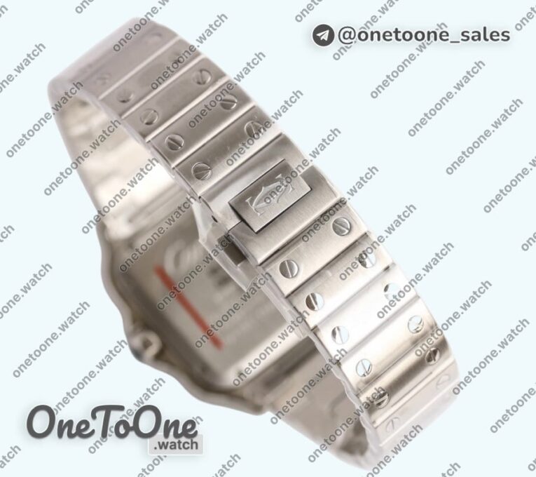 Реплика часов Cartier Santos de Cartier 35mm Stainless steel Top-tier Копия один в один Blue Dial on Stainless steel SmartLinks Bracelet MIYOTA 9015