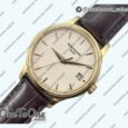 Реплика часов Patek Philippe Calatrava 5227 Yellow gold Top-tier Копия один в один White Dial Brown Leather Strap 324CS 3KF