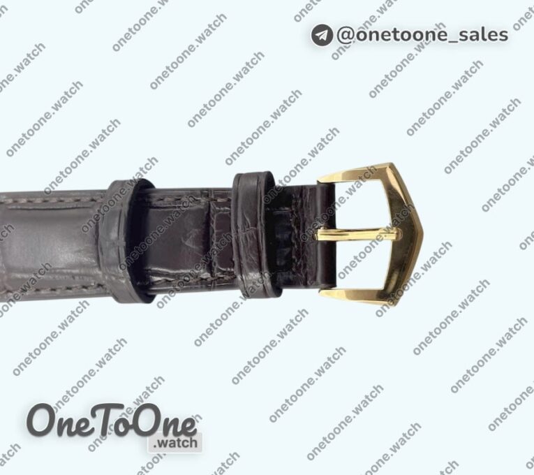 Реплика часов Patek Philippe Calatrava 5227 Yellow gold Top-tier Копия один в один White Dial Brown Leather Strap 324CS 3KF