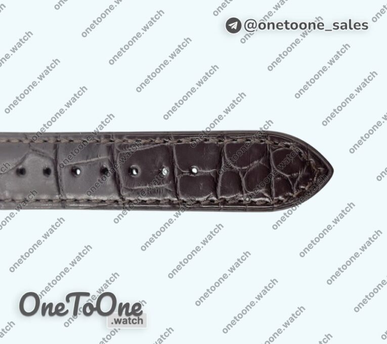 Реплика часов Patek Philippe Calatrava 5227 Yellow gold Top-tier Копия один в один White Dial Brown Leather Strap 324CS 3KF