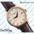 Реплика часов Patek Philippe Calatrava 5227 Rose gold Top-tier Копия один в один White Dial Brown Leather Strap 324CS 3KF