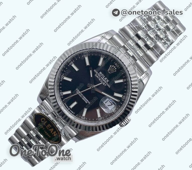 Реплика часов Rolex Datejust 41 Stainless steel 904L Steel Top-tier Копия один в один Black Dial Jubilee Bracelet