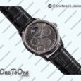 Реплика часов Jaeger-lecoultre Master Ultra Thin Perpetual Calendar Stainless steel Top-tier Копия один в один Gray&Black&White Dials Black Leather Strap V2