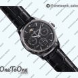 Реплика часов Jaeger-lecoultre Master Ultra Thin Perpetual Calendar Stainless steel Top-tier Копия один в один Gray&Black&White Dials Black Leather Strap V2