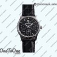 Реплика часов Jaeger-lecoultre Master Ultra Thin Perpetual Calendar Stainless steel Top-tier Копия один в один Gray&Black&White Dials Black Leather Strap V2