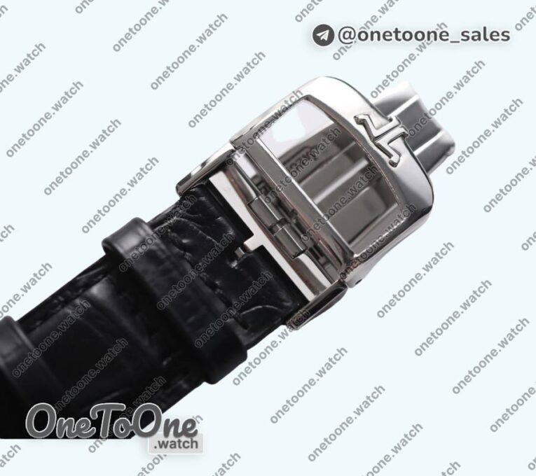 Реплика часов Jaeger-lecoultre Master Ultra Thin Perpetual Calendar Stainless steel Top-tier Копия один в один Gray&Black&White Dials Black Leather Strap V2