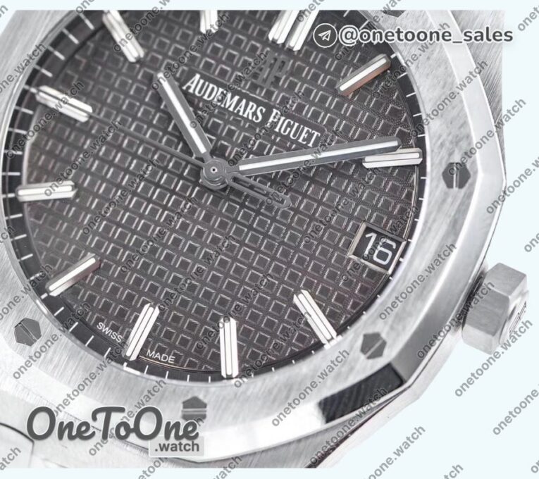 Реплика часов Audemars Piguet Royal Oak 41mm 15500 Stainless steel Top-tier Копия один в один Grey Textured Dial Stainless steel Bracelet V2