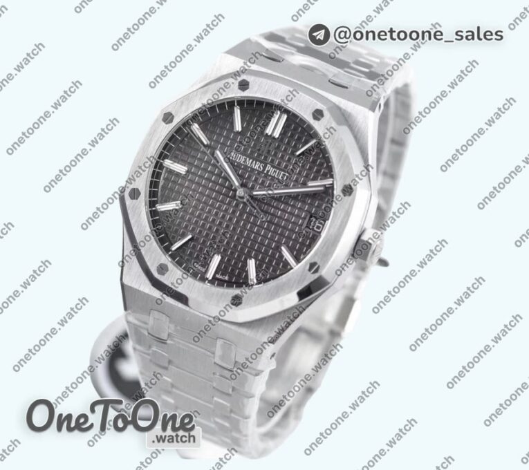 Реплика часов Audemars Piguet Royal Oak 41mm 15500 Stainless steel Top-tier Копия один в один Grey Textured Dial Stainless steel Bracelet V2