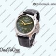 Реплика часов Panerai PAM1056 V T Top-tier Копия один в один Green Dial Black Leather Strap P.9011