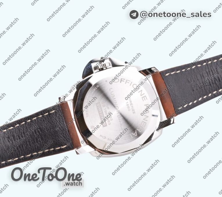 Реплика часов Panerai PAM1046 Luminor Due Top-tier Копия один в один White Dial Brown Asso Strap AXXXIV